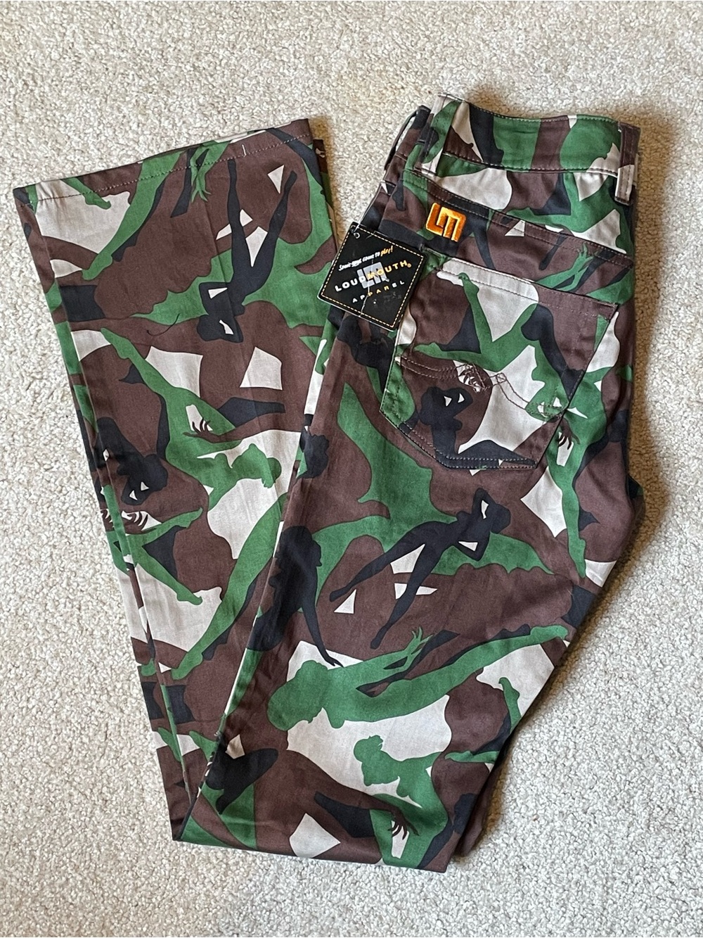 Loudmouth Women's Camouflage Bootcut Golf Pants in Green, Brown & Black